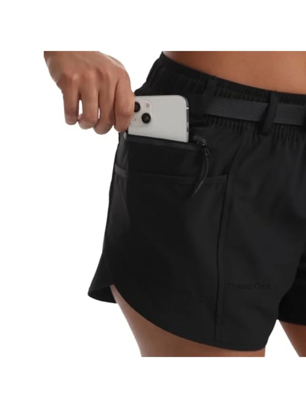 Women's Quick-Dry Hiking Shorts with Liner, 3 Pockets, Adjustable Belted Fit